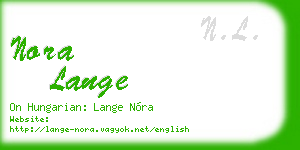 nora lange business card